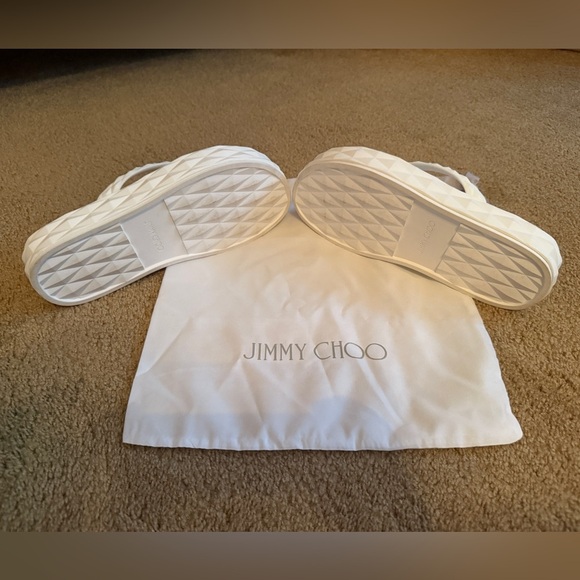 Jimmy Choo Diamond Embossed Rubber Platform Flip flops - Picture 2 of 2